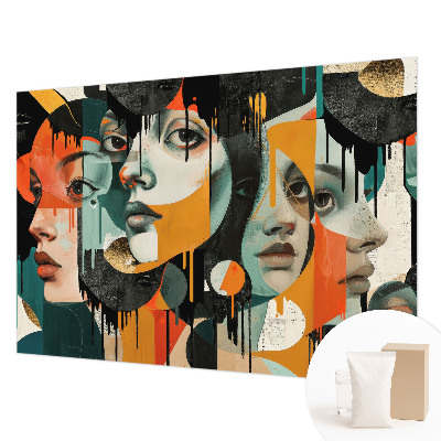 Papier peint chambre moderne avec motifs colorés