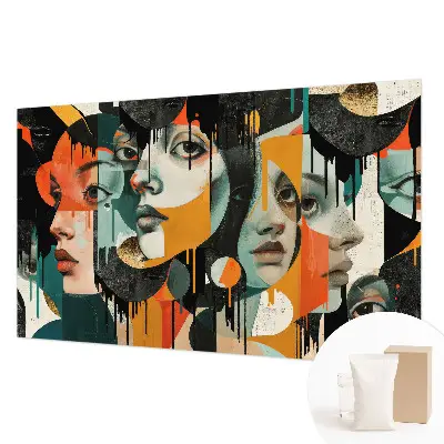 Papier peint photo sur tissu non tissé Visages colorés