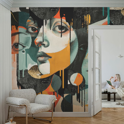 Papier peint chambre moderne Farebné tváre