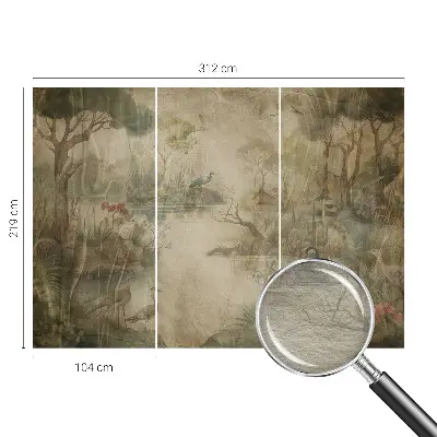 Papier peint photographique sur tissu non tissé scène de forêt