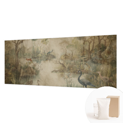 Tapisserie panoramique avec une scène forestière
