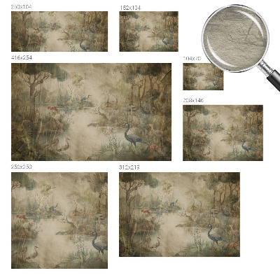 Tapisserie panoramique avec une scène forestière