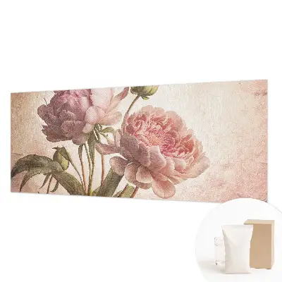 Papier peint panoramique sur mesure à motif de pivoines fines