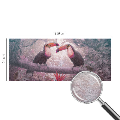 Papier peint panoramique chambre avec un motif représentant un couple exotique