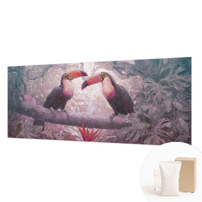 Papier peint panoramique chambre avec un motif représentant un couple exotique