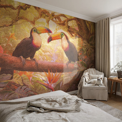 Papier peint panoramique chambre adulte Farebné tukany