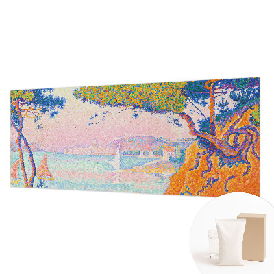 Papier peint panoramique tendance avec un motif de paysage coloré