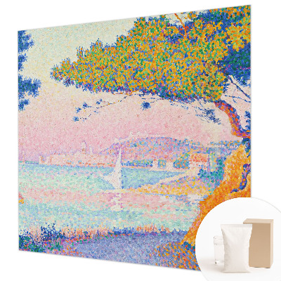 Papier peint panoramique tendance avec un motif de paysage coloré