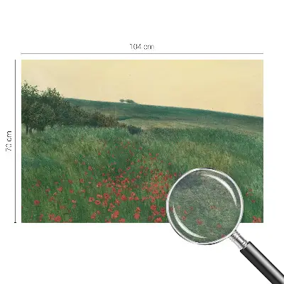 Papier peint panoramique facile à poser avec un motif de champs de pavots