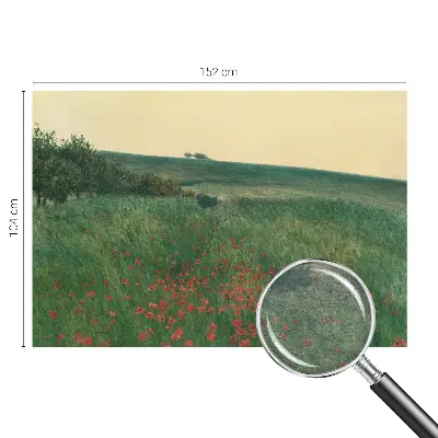 Papier peint panoramique facile à poser avec un motif de champs de pavots