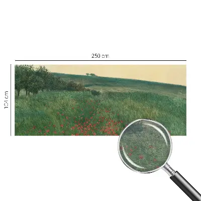 Papier peint panoramique facile à poser avec un motif de champs de pavots