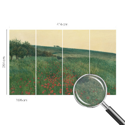 Papier peint panoramique facile à poser Makové polia