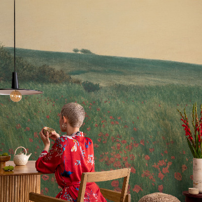 Papier peint panoramique facile à poser Makové polia