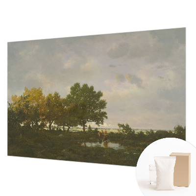 Papier peint photo intissé avec un motif de paysage forestier