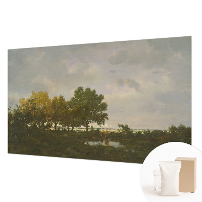 Papier peint photo intissé avec un motif de paysage forestier