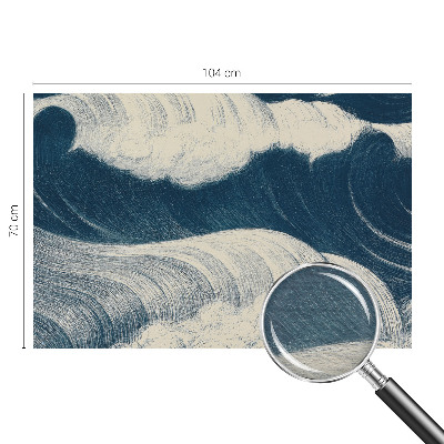 Papier peint panoramique intissé moderne avec un motif de vagues marines