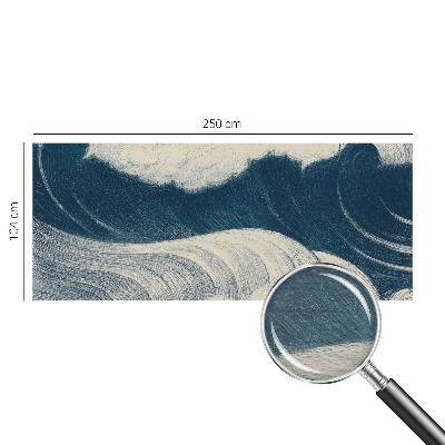 Papier peint panoramique intissé moderne avec un motif de vagues marines