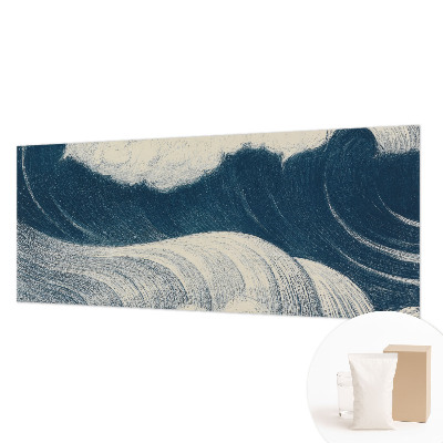 Papier peint panoramique intissé moderne avec un motif de vagues marines