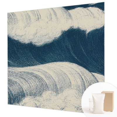 Papier peint panoramique intissé moderne avec un motif de vagues marines