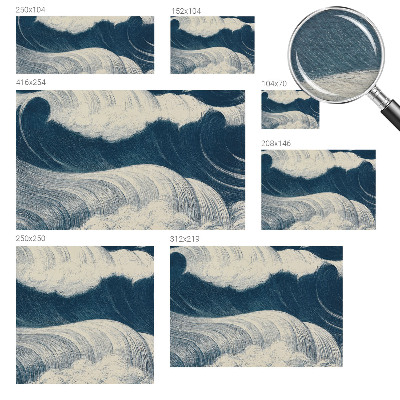 Papier peint panoramique intissé moderne avec un motif de vagues marines