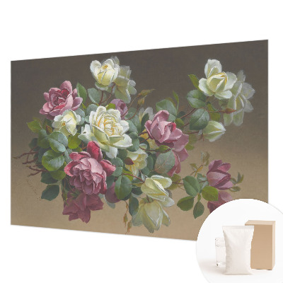 Papier peint photographique salon avec un motif floral élégant