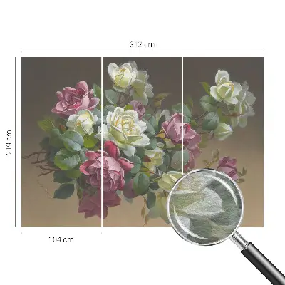 Papier peint photographique salon avec un motif floral élégant