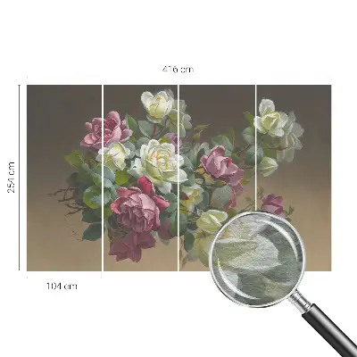 Papier peint photographique salon avec un motif floral élégant
