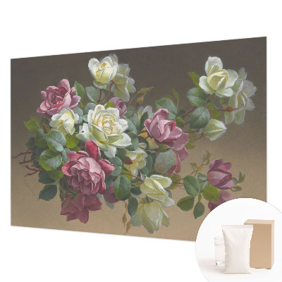 Papier peint photographique salon avec un motif floral élégant
