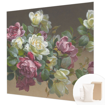 Papier peint photographique salon avec un motif floral élégant