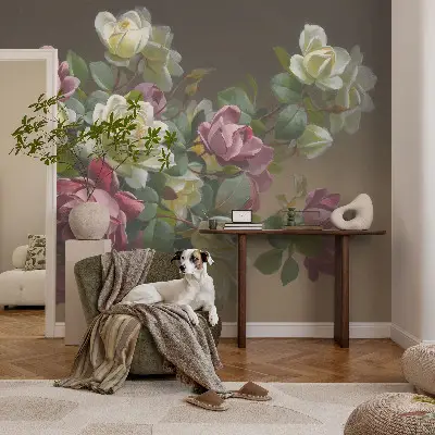 Papier peint photographique sur tissu non tissé élégance florale