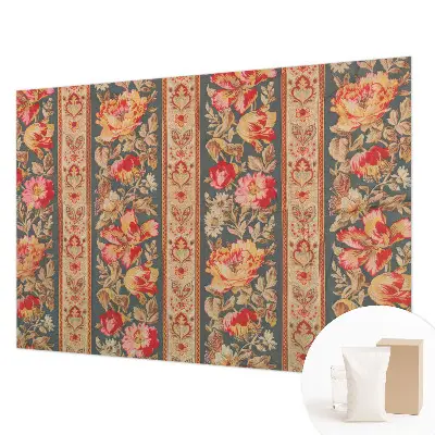 Papier peint intissé imprimé fleurs colorées