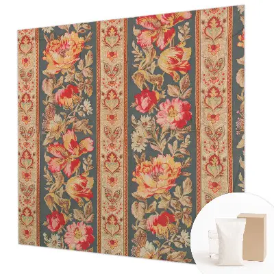 Papier peint intissé imprimé fleurs colorées