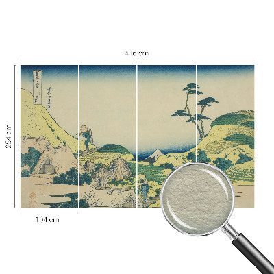 Poster mural panoramique avec un motif de paysage rural