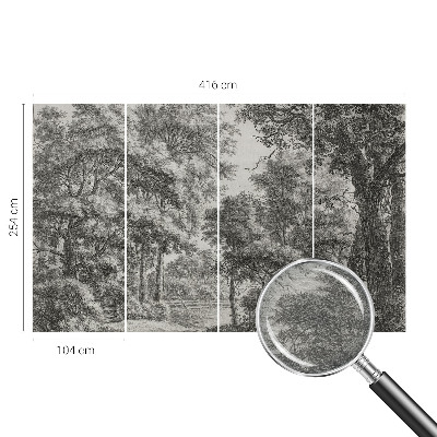 Décoration murale panoramique intissé avec une scène forestière