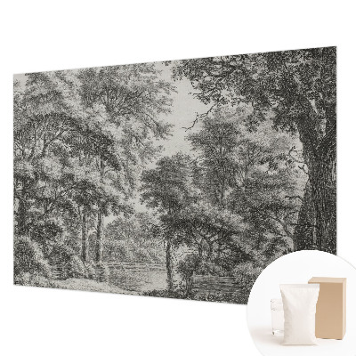 Décoration murale panoramique intissé avec une scène forestière