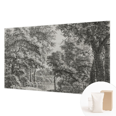 Décoration murale panoramique intissé avec une scène forestière