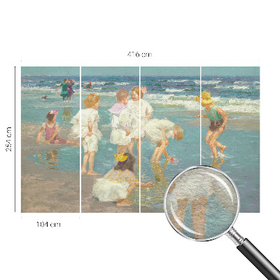 Papier peint panoramique sur mesure Detstvo na pláži