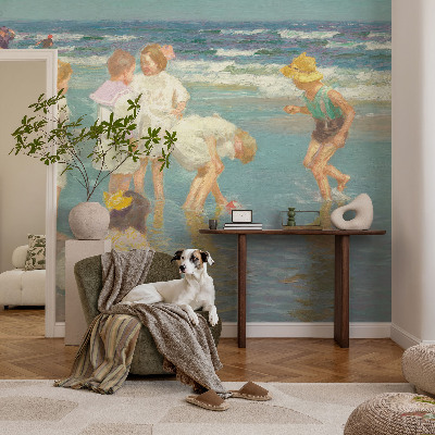 Papier peint panoramique sur mesure Detstvo na pláži