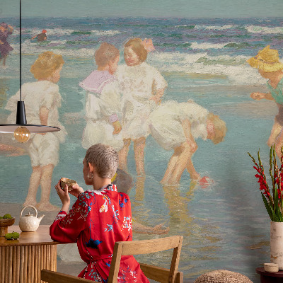 Papier peint panoramique sur mesure Detstvo na pláži