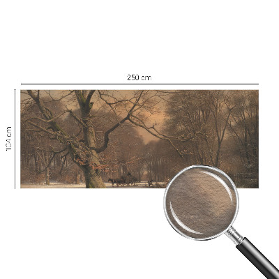 Papier peint panoramique salon avec un motif de paysage hivernal