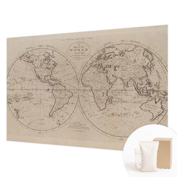 Papier peint panoramique chambre avec un motif de vieille carte