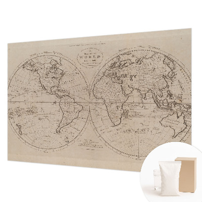 Papier peint panoramique chambre avec un motif de vieille carte