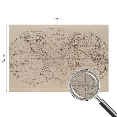 Papier peint panoramique chambre avec un motif de vieille carte