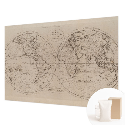 Papier peint panoramique chambre avec un motif de vieille carte