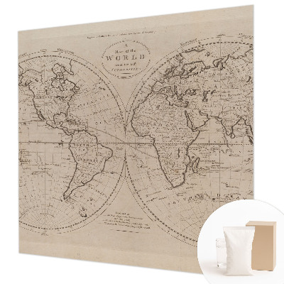 Papier peint panoramique chambre avec un motif de vieille carte