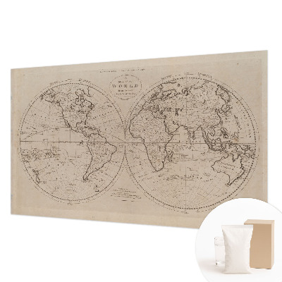 Papier peint panoramique chambre avec un motif de vieille carte