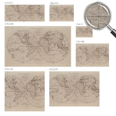 Papier peint panoramique chambre avec un motif de vieille carte