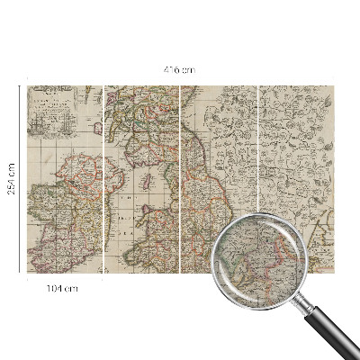 Papier peint panoramique chambre adulte Starožitná mapa