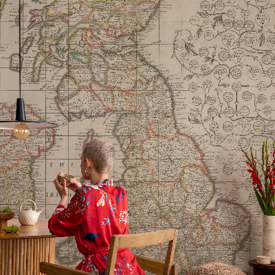 Papier peint panoramique chambre adulte Starožitná mapa