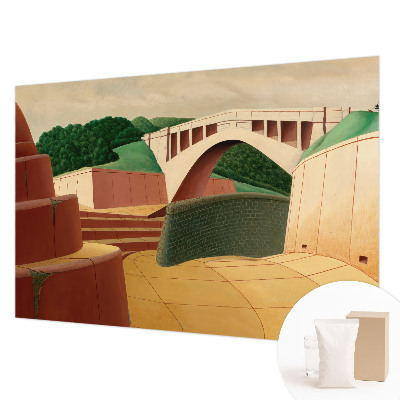 Papier peint panoramique moderne avec un motif de paysage paisible